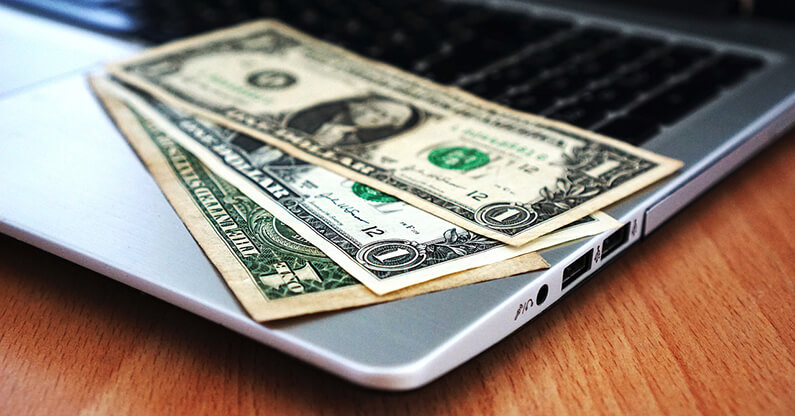 Umsatz-Geld-Laptop