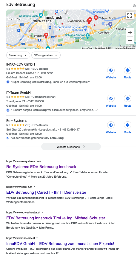 Screenshot-Google-EDV-Betreuung