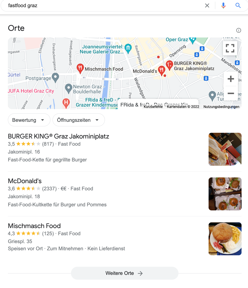 suchergebnis-google-local-snackpack-begriff-fastfood-graz