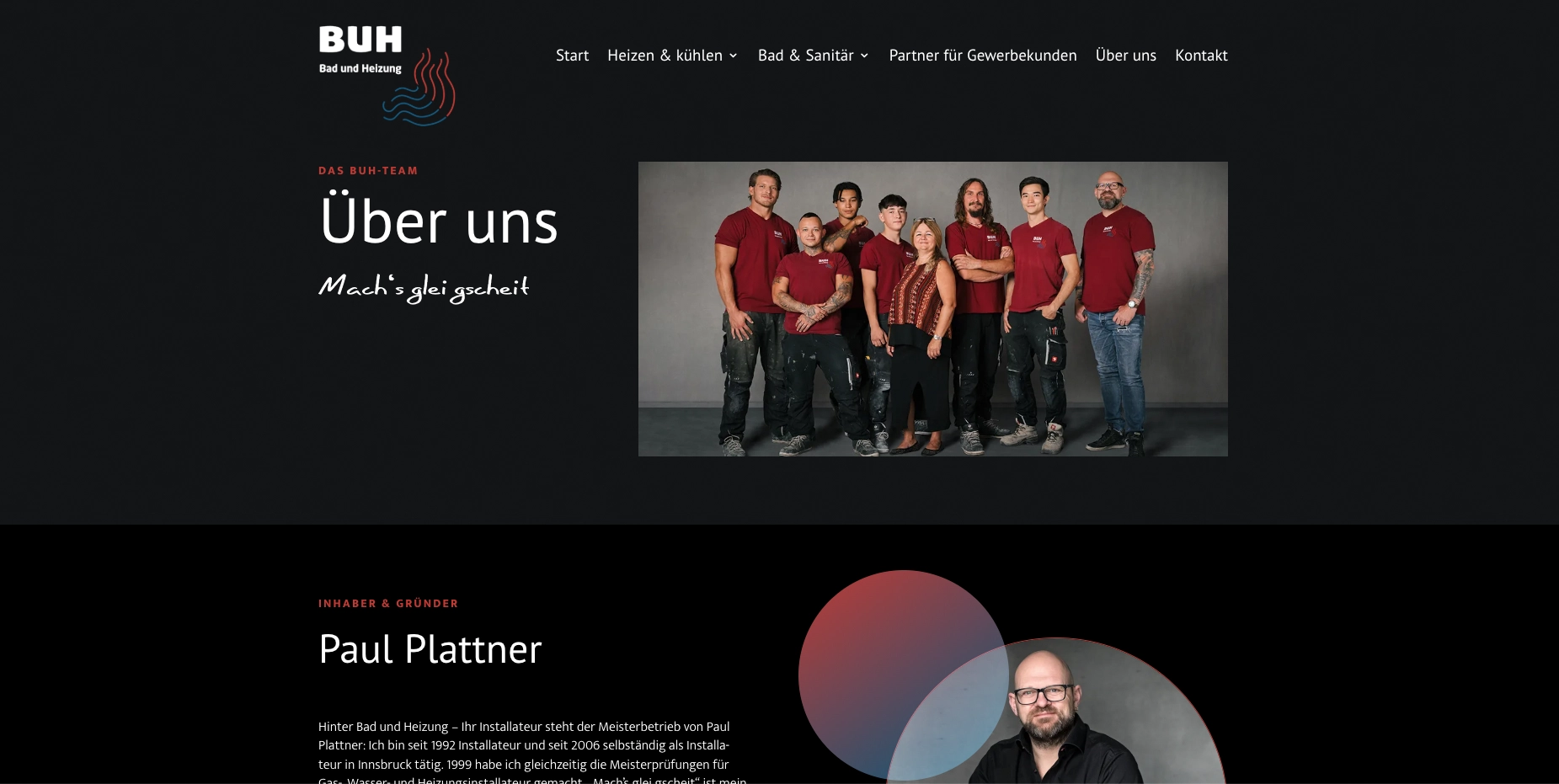 Referenzprojekt Bad und Heizung screnshot website
