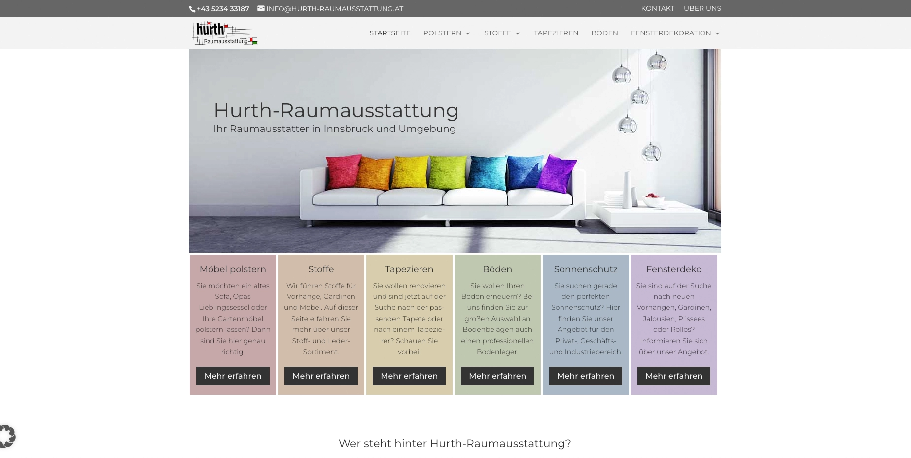 Referenzprojekt Hurth Raumaustattung screnshot website