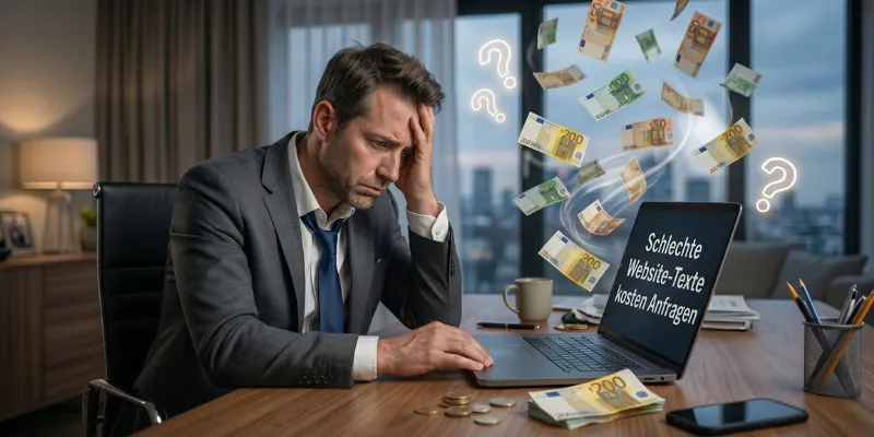 kb 2026-05-28 Blogbeitragsbild Warum schlechte Website-Texte Sie Anfragen kosten kb 2026-05-28 Blogbeitragsbild Warum schlechte Website-Texte Sie Anfragen kosten