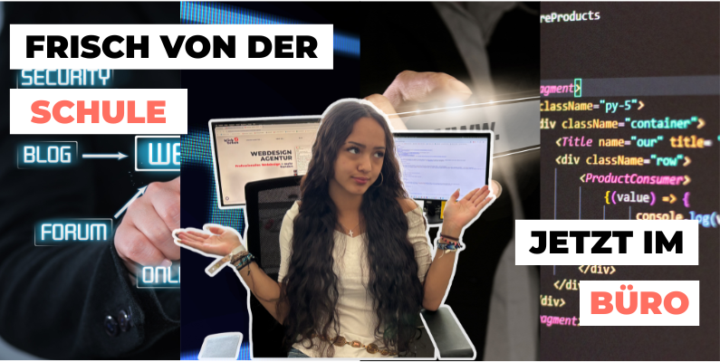 Frisch von der Schule jetzt im Büro